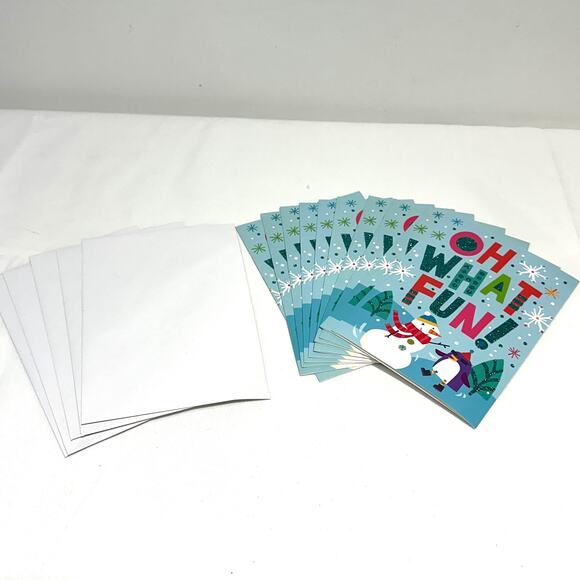 10 pack Hallmark Glitter Christmas Holiday Cards and 5 White Envelopes - Picture 2 of 5